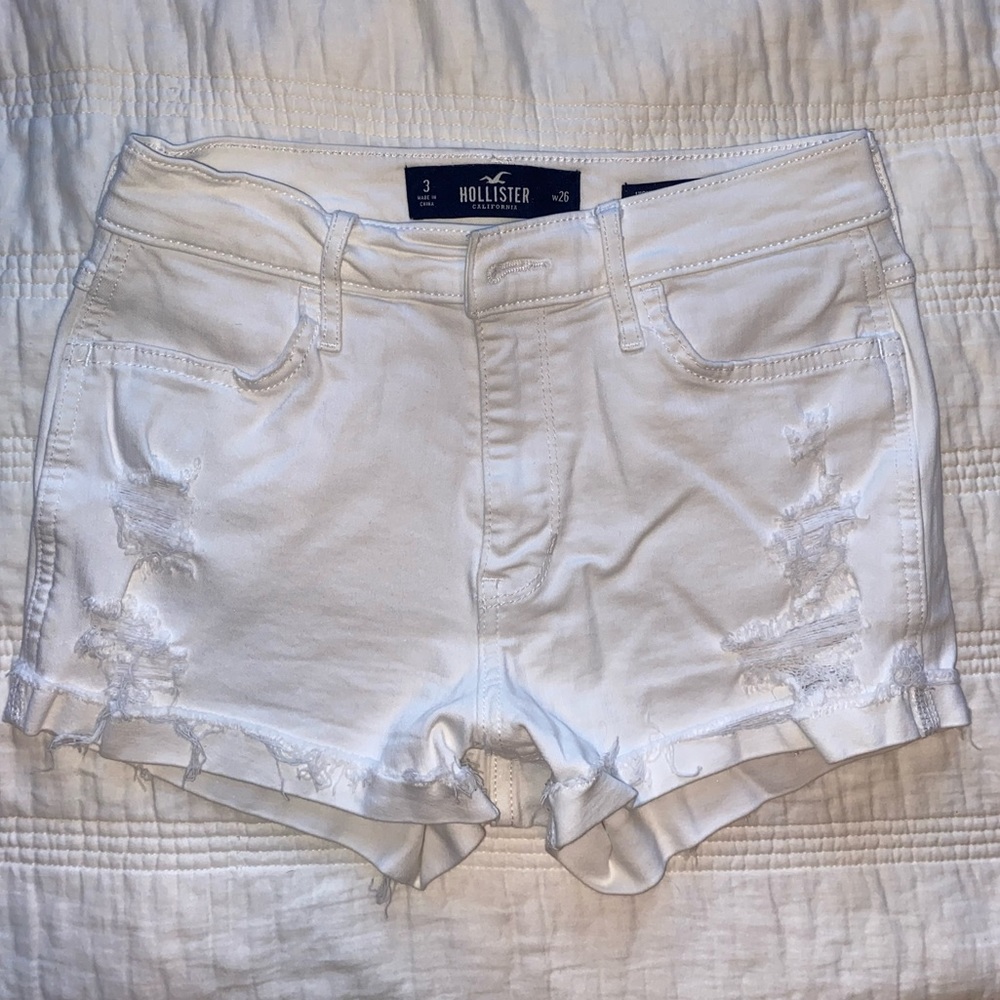 Hollister High Rise Distressed Jean Shorts